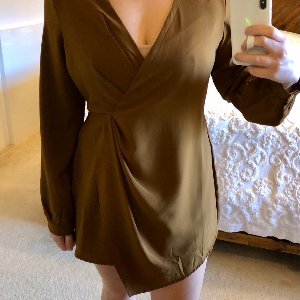 Asymmetric Long Sleeve Romper